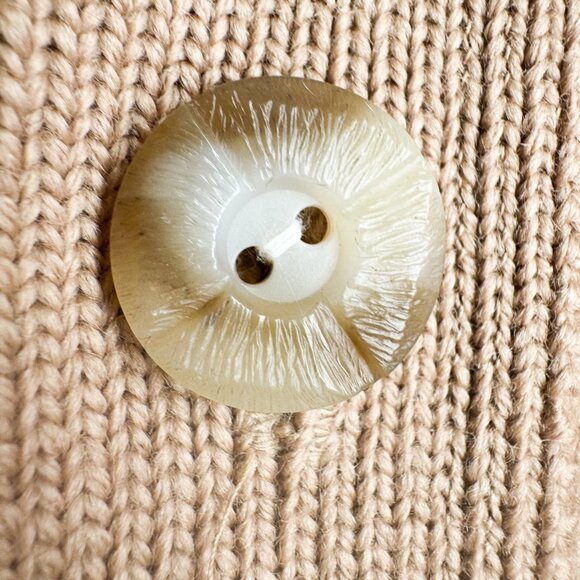 Pendleton Vintage Camel Beige Cableknkit Cardigan Sweater Virgin Wool M - Picture 6 of 8